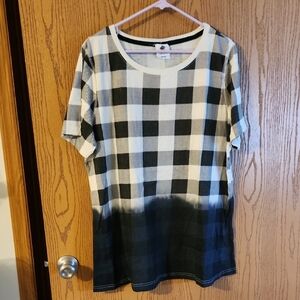 Black and White Checkered T-Shirt. Like Love